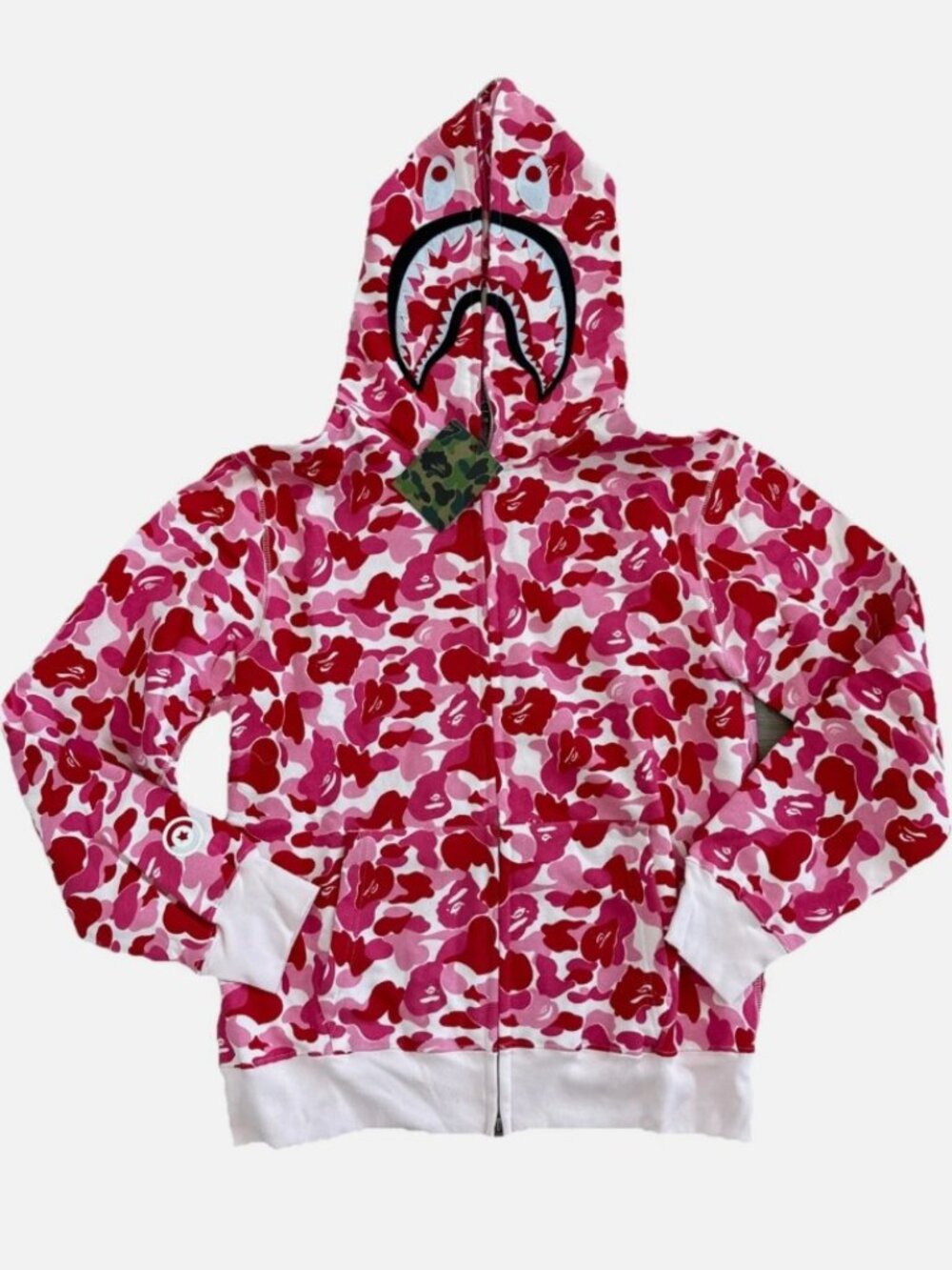 BAPE ABC Camo Shark WGM Hoodie Sweatshirt Pink | A Bathing Ape Large